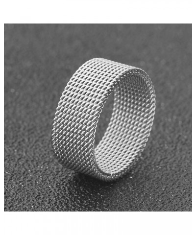 Stainless Steel Mesh Ring-Comfortable Fashionable Women and Man Engage Wedding Band, Size 4-13 5 Silver $7.50 Rings