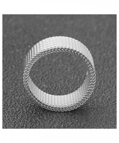 Stainless Steel Mesh Ring-Comfortable Fashionable Women and Man Engage Wedding Band, Size 4-13 5 Silver $7.50 Rings