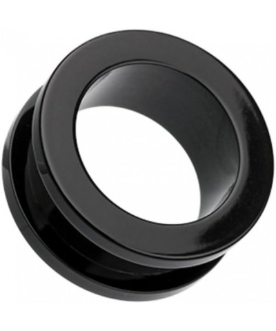 Basic Acrylic Screw-Fit WildKlass Ear Gauge Tunnel Plug (Sold as Pairs) 23/32" (18mm) Black $11.12 Body Jewelry