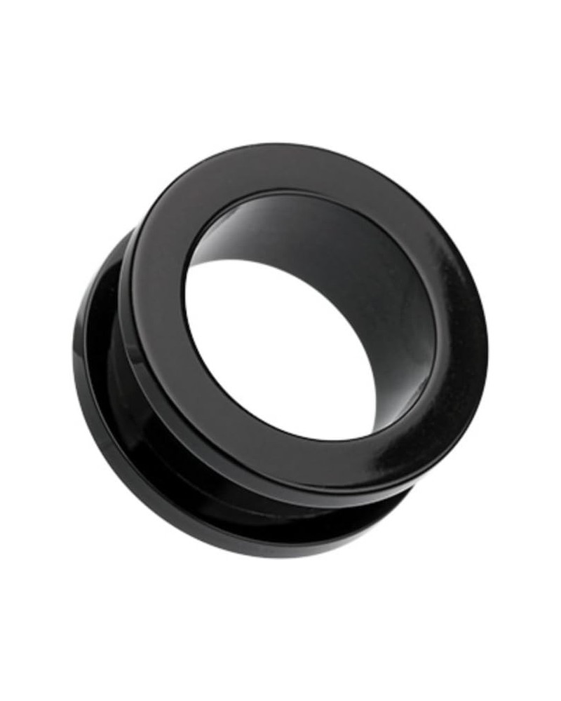 Basic Acrylic Screw-Fit WildKlass Ear Gauge Tunnel Plug (Sold as Pairs) 23/32" (18mm) Black $11.12 Body Jewelry