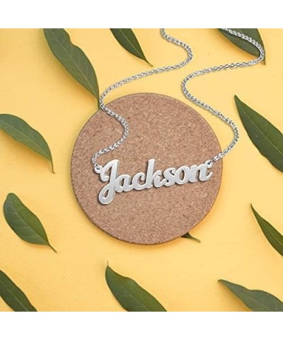 Real Silver Custom Name Necklace Personalized Nameplate Silver Pendant 925 Crane $13.33 Necklaces