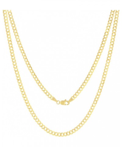 14k Yellow Gold 4mm Solid Cuban Curb Link Chain Pendant Necklace, Mens Womens Jewelry 16" 18" 20" 22" 24" 26" 28" 30 22 $272....