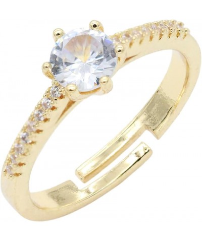 Vary Stylish Gold Plated Adjustable Rings with Cubic Zirconia or Pearls for Women, Size 6-9 J369 $11.38 Rings