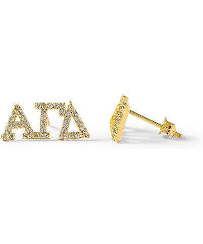 Alpha Gamma Delta Earrings — AGD 18K Gold Plated Sorority Gifts Earrings, Long-Lasting Alpha Gamma Delta Gifts for Women $11....