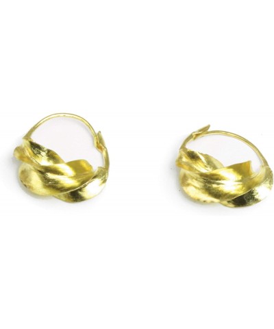 Small Fula Gold Twist Earrings - 1½" Ear Hoop Buckle Earring for Women | Hoop Earring Gold $11.58 Earrings