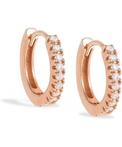 ADINA EDEN Cubic Zirconia Earrings 14K Gold Plated Sterling Silver, Gold Hoop Earrings For Women, Hypoallergenic Huggie Earri...