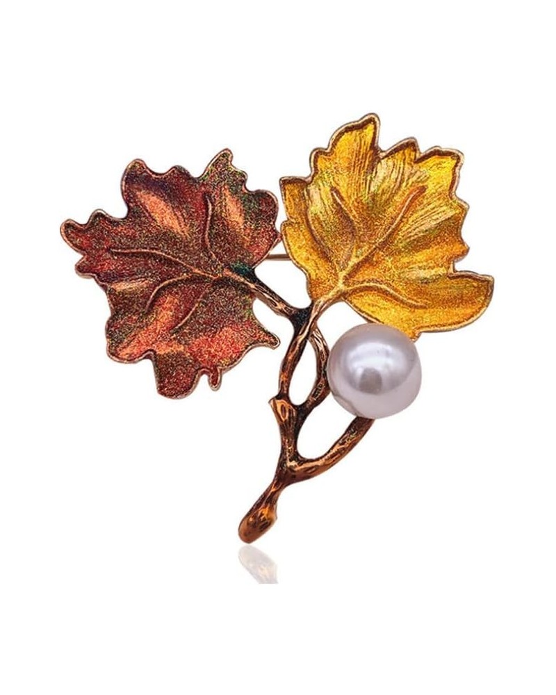 Thanksgiving Brooch Pin Autumn Fall Leaves Brooch Pin Maple Leaf Lapel Pin, Thanksgiving Jewelry Accessory Gifts Decoration M...