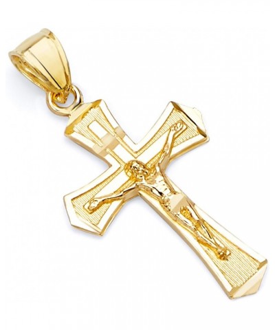 14k Yellow Gold Jesus Cross Religious Charm Pendant $39.42 Pendants