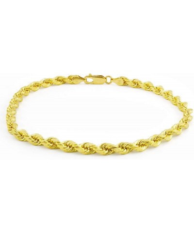 10k Yellow Gold 5mm Rope Chain Diamond Cut Bracelet, Mens Womens Jewelry 7" 7.5" 8" 8.5" 9 Yellow 8.5 $72.90 Bracelets