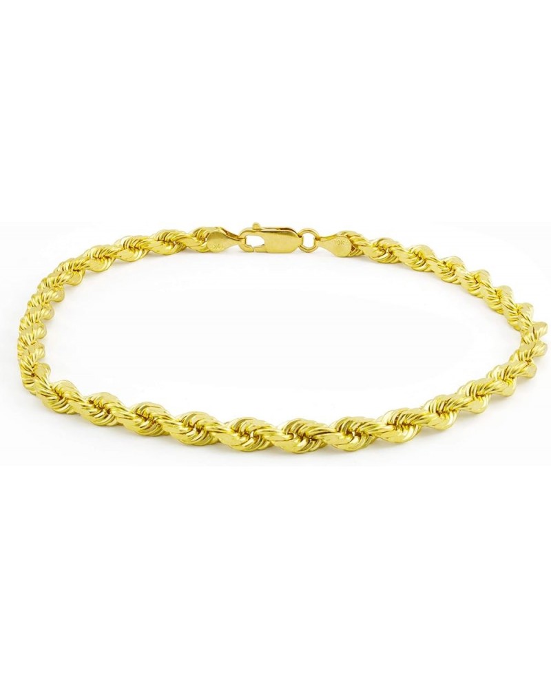 10k Yellow Gold 5mm Rope Chain Diamond Cut Bracelet, Mens Womens Jewelry 7" 7.5" 8" 8.5" 9 Yellow 8.5 $72.90 Bracelets