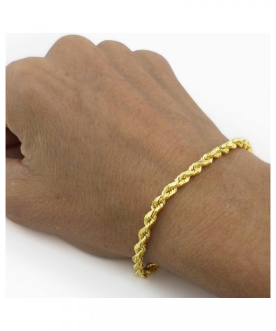 10k Yellow Gold 5mm Rope Chain Diamond Cut Bracelet, Mens Womens Jewelry 7" 7.5" 8" 8.5" 9 Yellow 8.5 $72.90 Bracelets