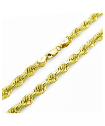 10k Yellow Gold 5mm Rope Chain Diamond Cut Bracelet, Mens Womens Jewelry 7" 7.5" 8" 8.5" 9 Yellow 8.5 $72.90 Bracelets