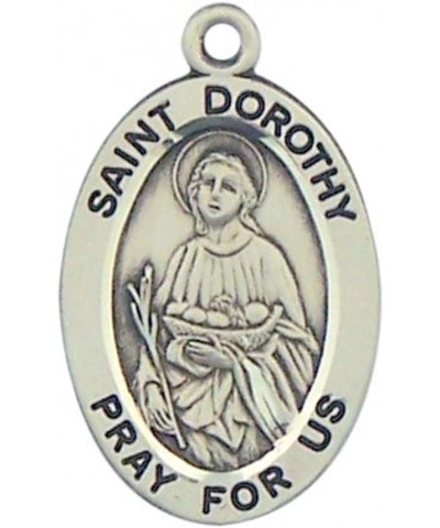 Sterling Silver Catholic Patron Saint Oval Medal Pendant, 7/8 Inch Saint Dorothy $30.71 Pendants