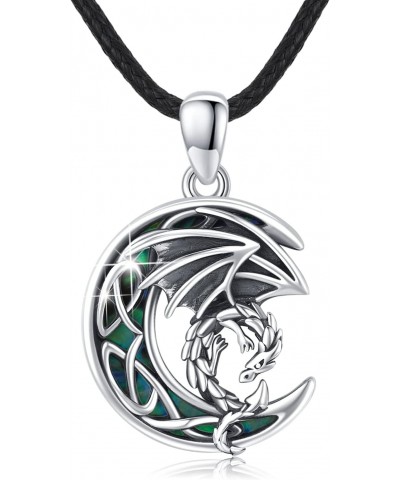 Celtic Dragon Necklace 925 Sterling Silver Dragon Necklace Celtic Pendant Animal Necklace Dragon Jewelry Gift for Women Girls...