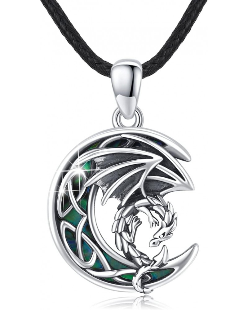 Celtic Dragon Necklace 925 Sterling Silver Dragon Necklace Celtic Pendant Animal Necklace Dragon Jewelry Gift for Women Girls...