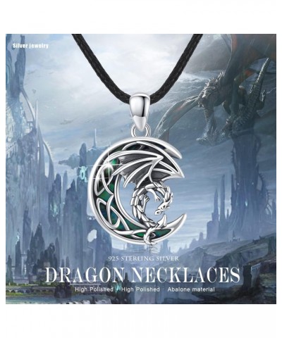 Celtic Dragon Necklace 925 Sterling Silver Dragon Necklace Celtic Pendant Animal Necklace Dragon Jewelry Gift for Women Girls...