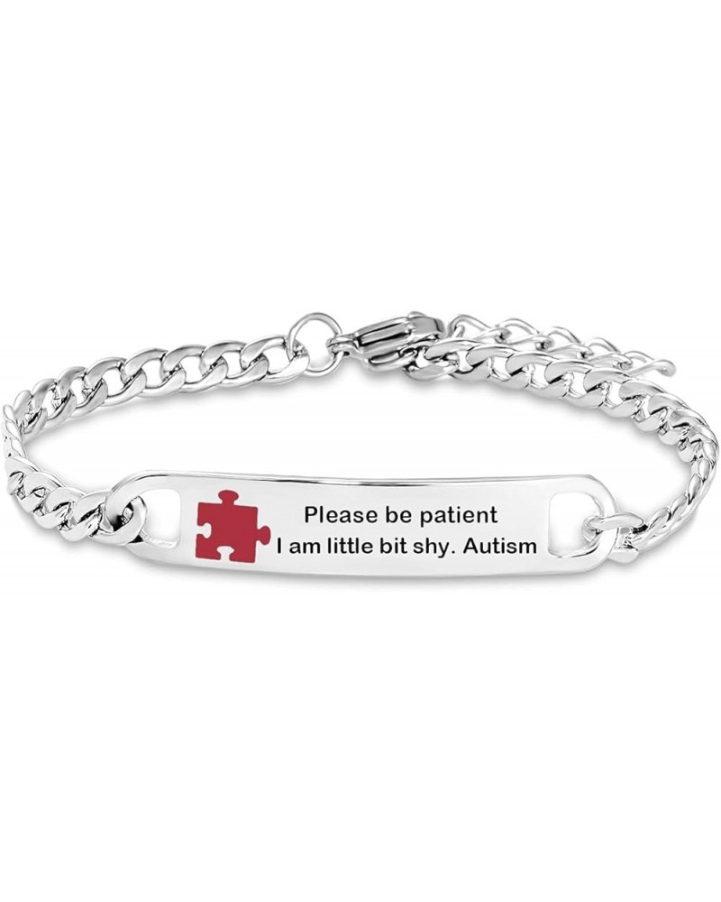 Silver Medical Alert Bracelet for Women Men First Aid Emergency Support Health Engraved Pendant Family Stainless Steel Family...