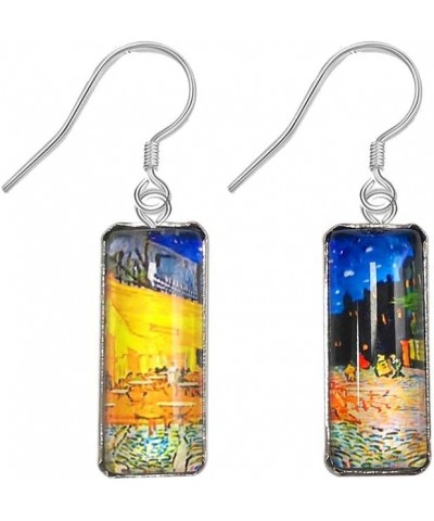 Van Gogh Painting Starry Sky Sunflower Drop Dangle Earrings for Women Girls Abstract Art Earrings Charm Jewelry Town $7.79 Ea...