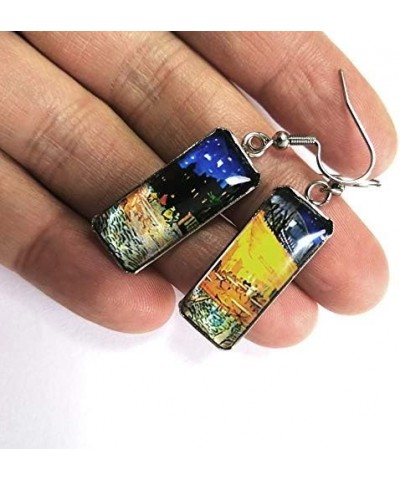 Van Gogh Painting Starry Sky Sunflower Drop Dangle Earrings for Women Girls Abstract Art Earrings Charm Jewelry Town $7.79 Ea...