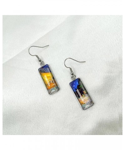 Van Gogh Painting Starry Sky Sunflower Drop Dangle Earrings for Women Girls Abstract Art Earrings Charm Jewelry Town $7.79 Ea...