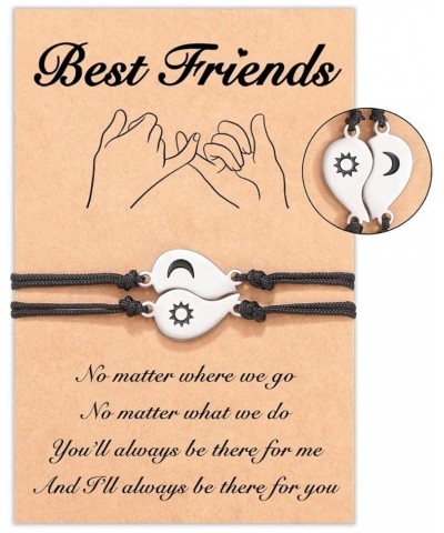 2-3Pcs Best Friend Bracelet Adjustable Friendship Bracelet for Besrt Friend Bff Bracelets for 2 Adjustable Moon Star Bracelet...