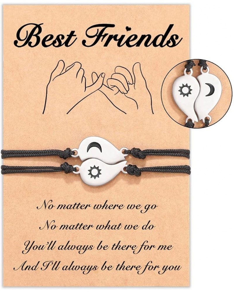 2-3Pcs Best Friend Bracelet Adjustable Friendship Bracelet for Besrt Friend Bff Bracelets for 2 Adjustable Moon Star Bracelet...