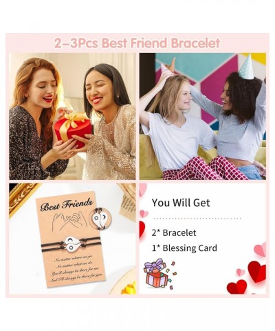 2-3Pcs Best Friend Bracelet Adjustable Friendship Bracelet for Besrt Friend Bff Bracelets for 2 Adjustable Moon Star Bracelet...