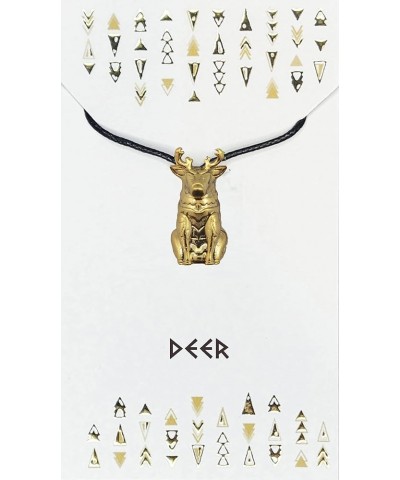 Spirit Animal Tribal Bead Necklace Native American Zodiac Unique Symbolic Inspirational Gold Pendant Deer $9.24 Necklaces