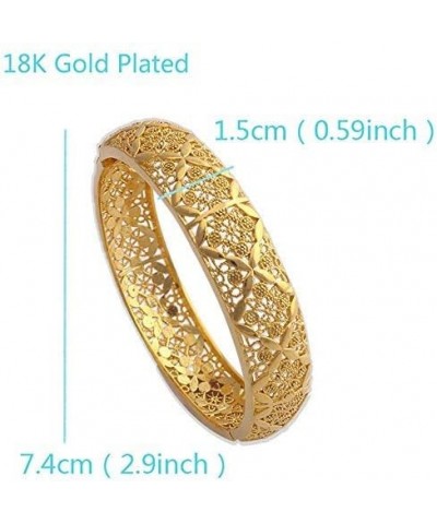 18K Yellow Gold Plated Filigree Wedding Bangle Bracelet for Women $13.70 Bracelets