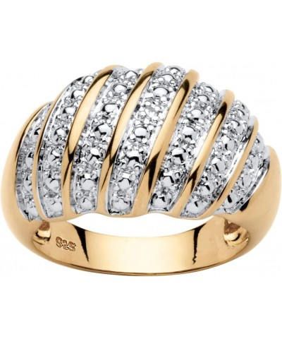 PalmBeach Yellow Gold-plated Sterling Silver Genuine Diamond Accent Dome Ring Sizes 6-10 $33.14 Rings