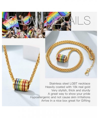 Hypoallergenic 925 Sterling Silver/Stainless Steel LGBT Bar/Dog Tag/Bead Pendant Necklace, Custom Engraved Rainbow Flag Lesbi...