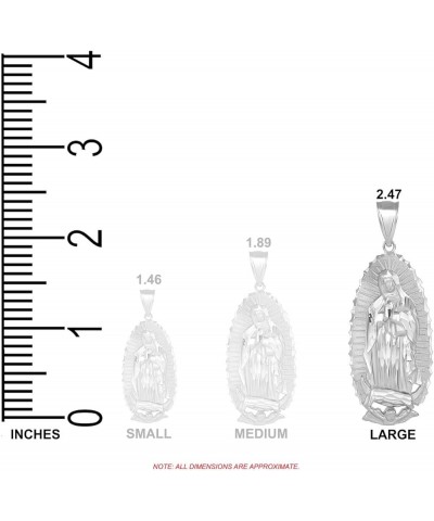 925 Sterling Silver Blessed Our Lady of Guadalupe Miraculous Medal Pendant Necklace 22.0 Inches Large $21.44 Necklaces