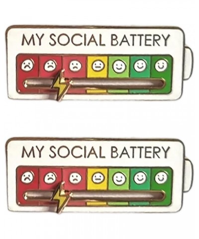 2Pcs Funny Social Mood Brooch Pin for 7 Days, Interactive Mood Pins, Social Battery Pin for Women, Funny Interactive Enamel P...