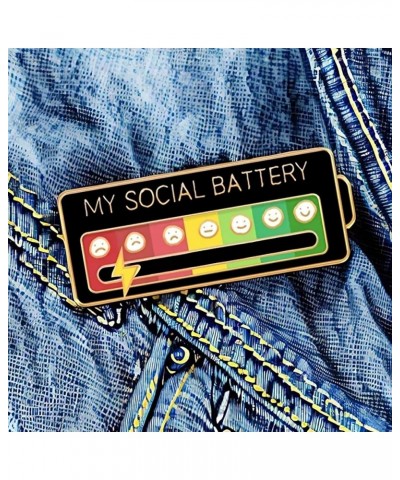 2Pcs Funny Social Mood Brooch Pin for 7 Days, Interactive Mood Pins, Social Battery Pin for Women, Funny Interactive Enamel P...