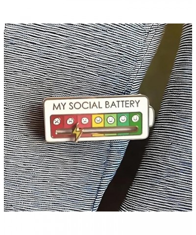 2Pcs Funny Social Mood Brooch Pin for 7 Days, Interactive Mood Pins, Social Battery Pin for Women, Funny Interactive Enamel P...