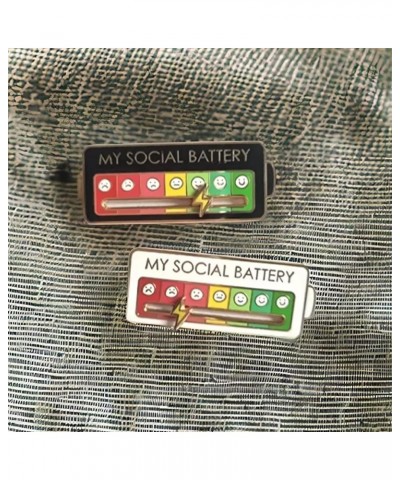 2Pcs Funny Social Mood Brooch Pin for 7 Days, Interactive Mood Pins, Social Battery Pin for Women, Funny Interactive Enamel P...