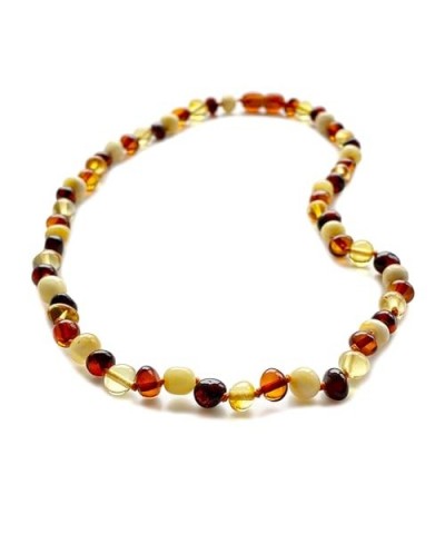 Amber Necklace for Women - HandMade Baltic Jewelry for Adult - 18 inch - 100% Genuine (Blue) Multi $16.51 Necklaces