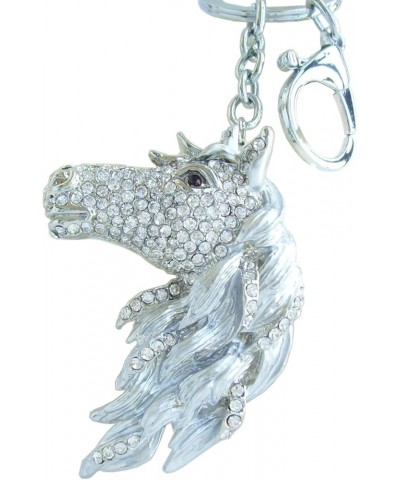 Sindary Austrian Crystal Art Style 2.76" Horse Keychain Pendant K6535 Silver-tone Clear $10.97 Pendants