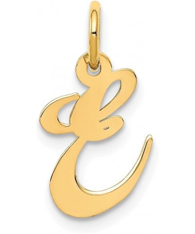 14K Yellow Gold Small Fancy Script Initial E Charm (Width 13 to 17) Initial E $50.52 Pendants