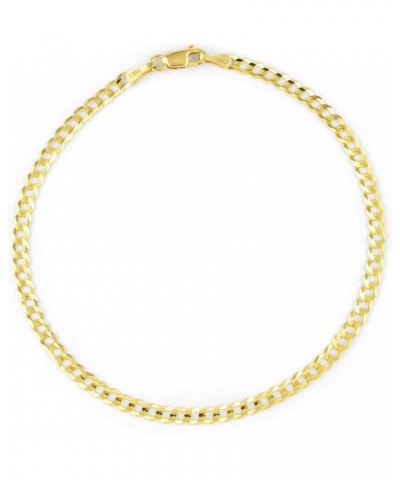 14k Yellow Gold 2.5mm Solid Cuban Curb Link Chain Bracelet or Anklet, Womens Jewelry Lobster Clasp 7" 7.5" 8" 8.5" 9 Yellow 9...