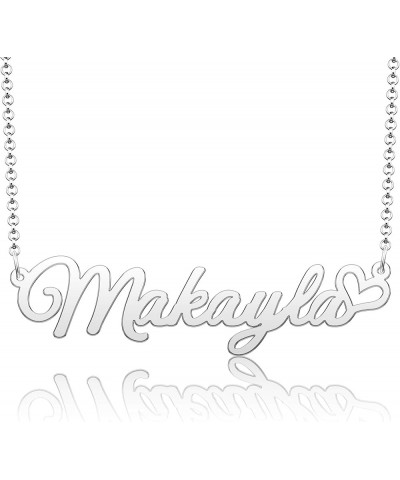 Personalized Name Necklace Heart Symbol Copper Jewelry for Girls Name Necklace for Women Gold Name Necklace Makayla-Sliver $1...