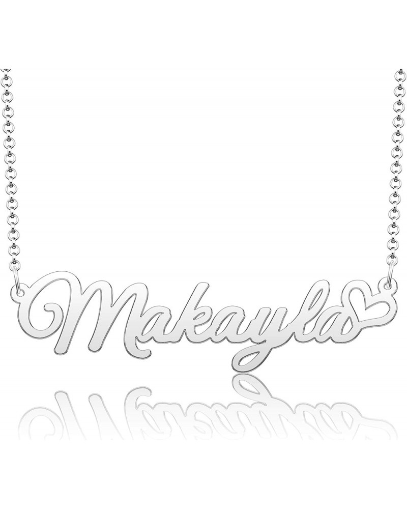 Personalized Name Necklace Heart Symbol Copper Jewelry for Girls Name Necklace for Women Gold Name Necklace Makayla-Sliver $1...