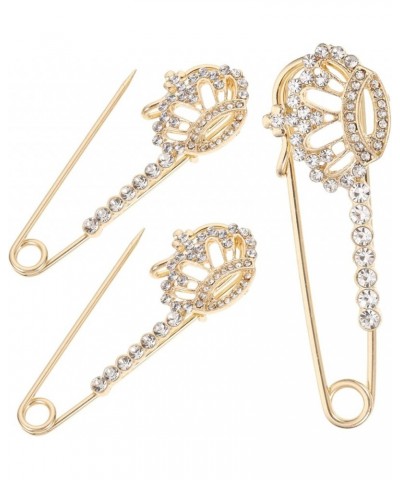 12 Pcs Crown Safety Pin Women Brooch Princess Crown Brooch Pin Cardigan Pin Shirt Clips Cardigan for 6.7X2cmx4pcs Goldenx4pcs...