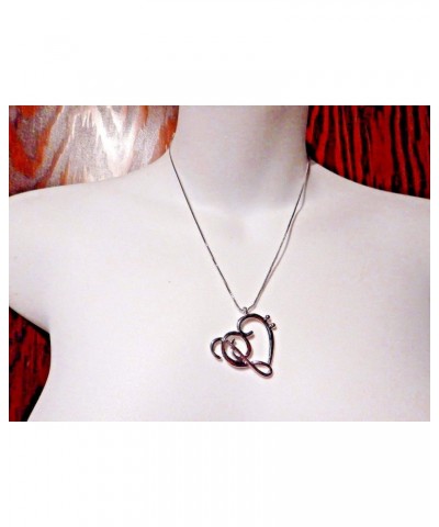 Music Lover Heart Pendant on Chain Necklace Bass & Treble Clef musician $9.68 Necklaces