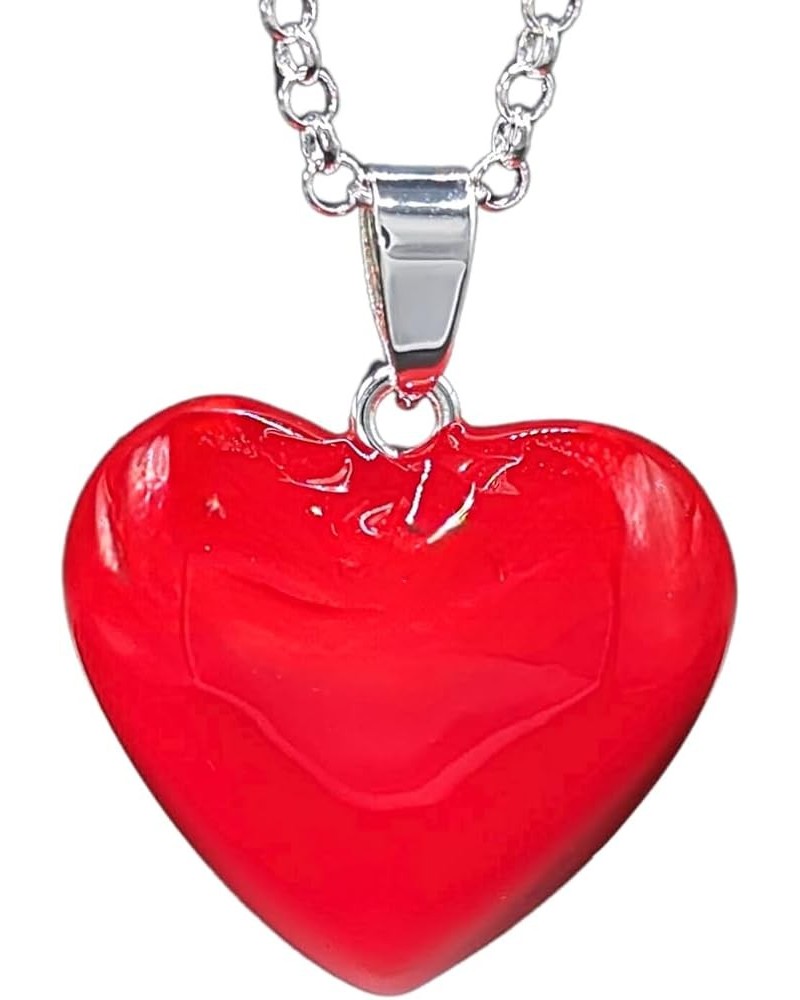 Red Enamel Chime Heart Necklace Angel Caller Harmony Ball Spiritual Jewelry for Women 28" Rolo Chain $24.00 Necklaces