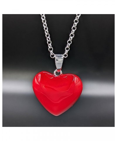 Red Enamel Chime Heart Necklace Angel Caller Harmony Ball Spiritual Jewelry for Women 28" Rolo Chain $24.00 Necklaces