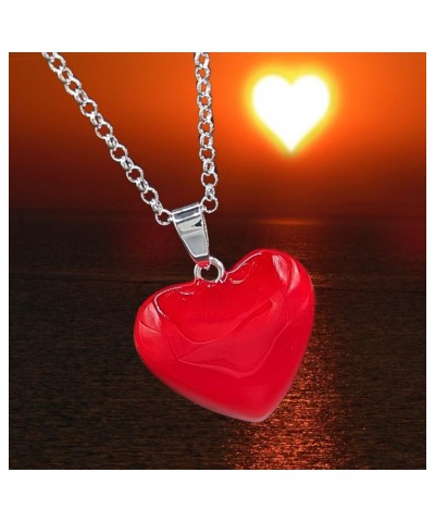 Red Enamel Chime Heart Necklace Angel Caller Harmony Ball Spiritual Jewelry for Women 28" Rolo Chain $24.00 Necklaces