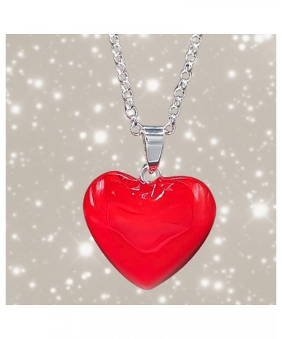 Red Enamel Chime Heart Necklace Angel Caller Harmony Ball Spiritual Jewelry for Women 28" Rolo Chain $24.00 Necklaces