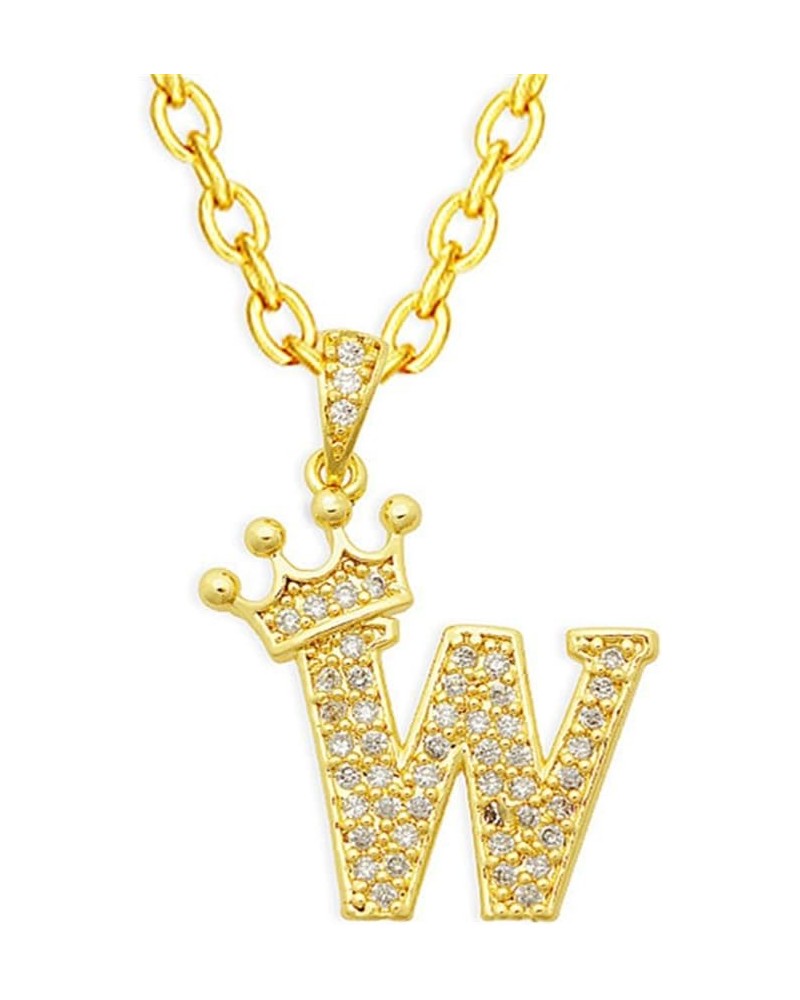 Gold Crown Initial Necklaces for Women Dainty Letter A-Z Pendant Necklace 18K Gold Plated Zirconia Letter Crown Choker Neckla...