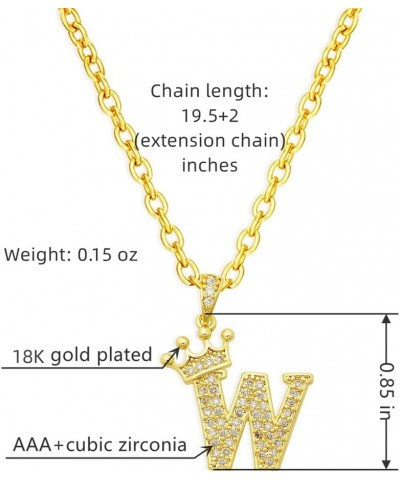 Gold Crown Initial Necklaces for Women Dainty Letter A-Z Pendant Necklace 18K Gold Plated Zirconia Letter Crown Choker Neckla...